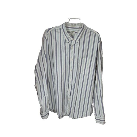 J. Crew Other - J Crew Shirt Mens 2XL Green Stripe Classic Secret‎ Wash Shirting Button Down